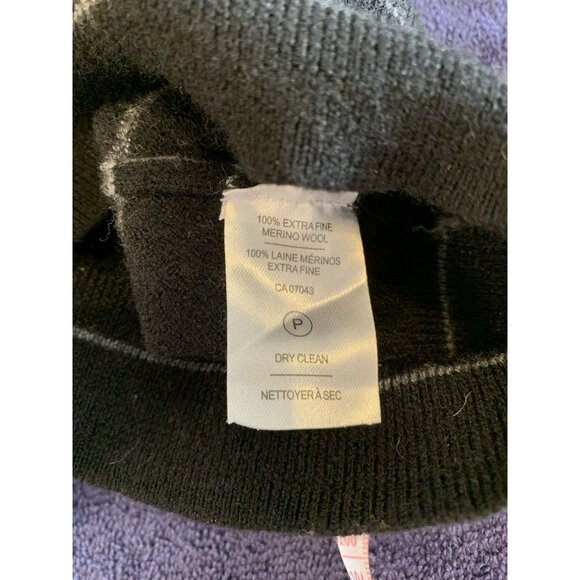Garret Scott Extra Fine Merino Wool Black And Grey Striped Sweater Women’s XS/S - Picture 4 of 6